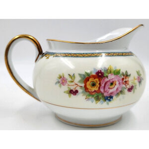 Noritake Creamer Bowl N23 Pattern Gold Trim Floral Antique 1911 - 1940